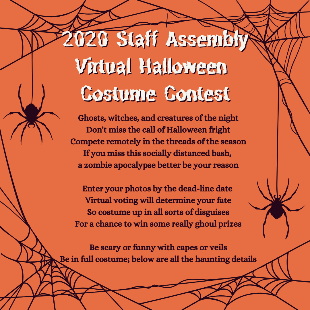 2020 Staff Assembly Staff Appreciation Virtual Halloween Costume Contest