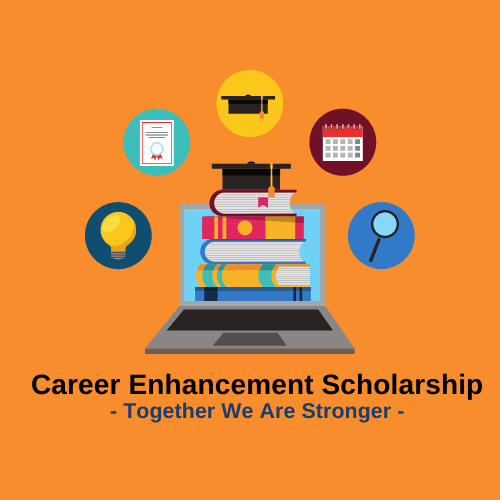 career enhancement scholarship together we are stronger graphic