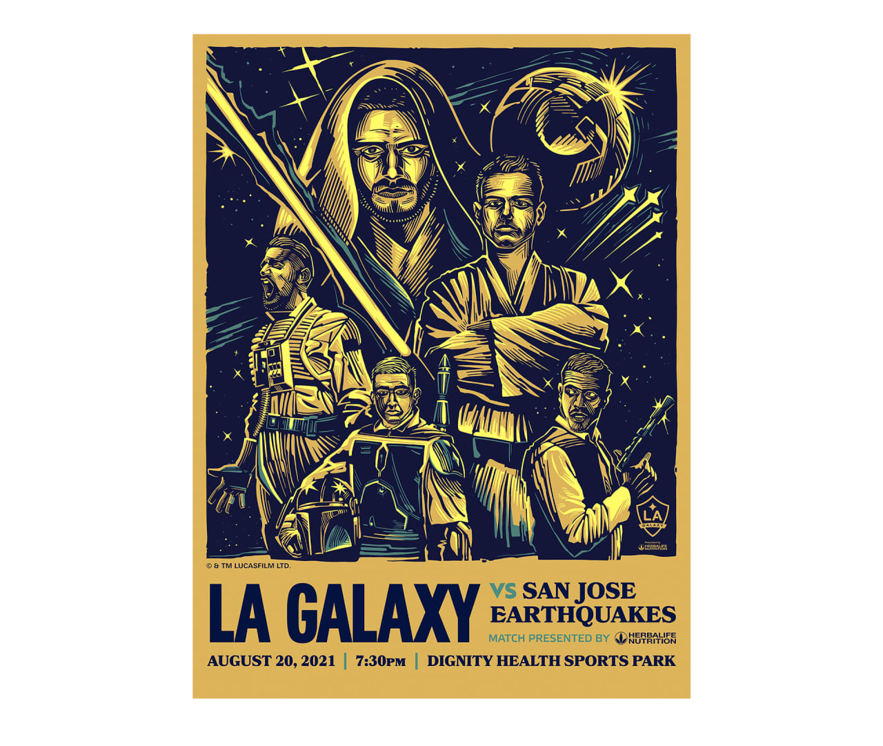 LA Galaxy Poster with Star Wars design